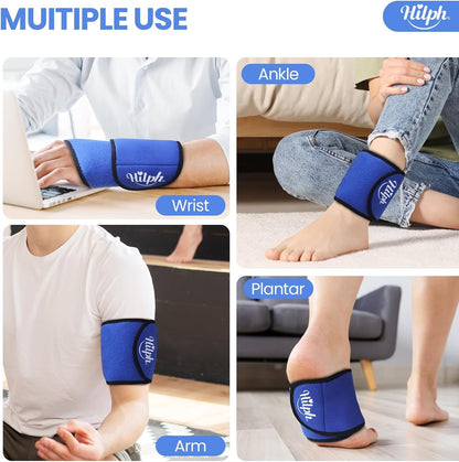 Hilph Wrist Ice Pack Wrap for Carpal Tunnel Relief, FSA Eligible HSA, Reusable Wrist Hot & Cold Therapy Brace for Hand Injuries, Arthritis, Tendonitis, Surgery Recovery Items Gifts Men Women, Blue