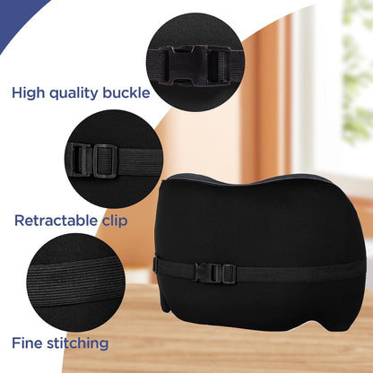 Lumbar Support Pillow for Office Chair, Car Lumbar Pillow Lower Back Pain Relief, Memory Foam Back Cushion with 4D Mesh Cover and Adjustable Straps, Ergonomic Chair Back Pillow for Car,Bed, Gaming