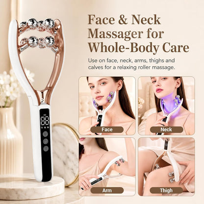 Wireless Face Massager Tool, 8-Roller 3D Face Roller for Women