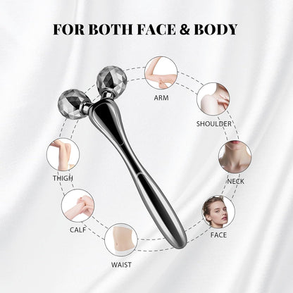 Wireless Face Massager Tool, 8-Roller 3D Face Roller for Women, LED Facial Massager,V-Shape Face Sculpting Tool for Jawline, 6 Light & Vibration Modes, USB-C Rechargeable