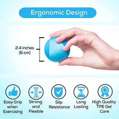 Serenilite Hand Therapy Exercise Stress Ball Bundle - Tri-Density Stress Balls for Adults & Grip Strengthening