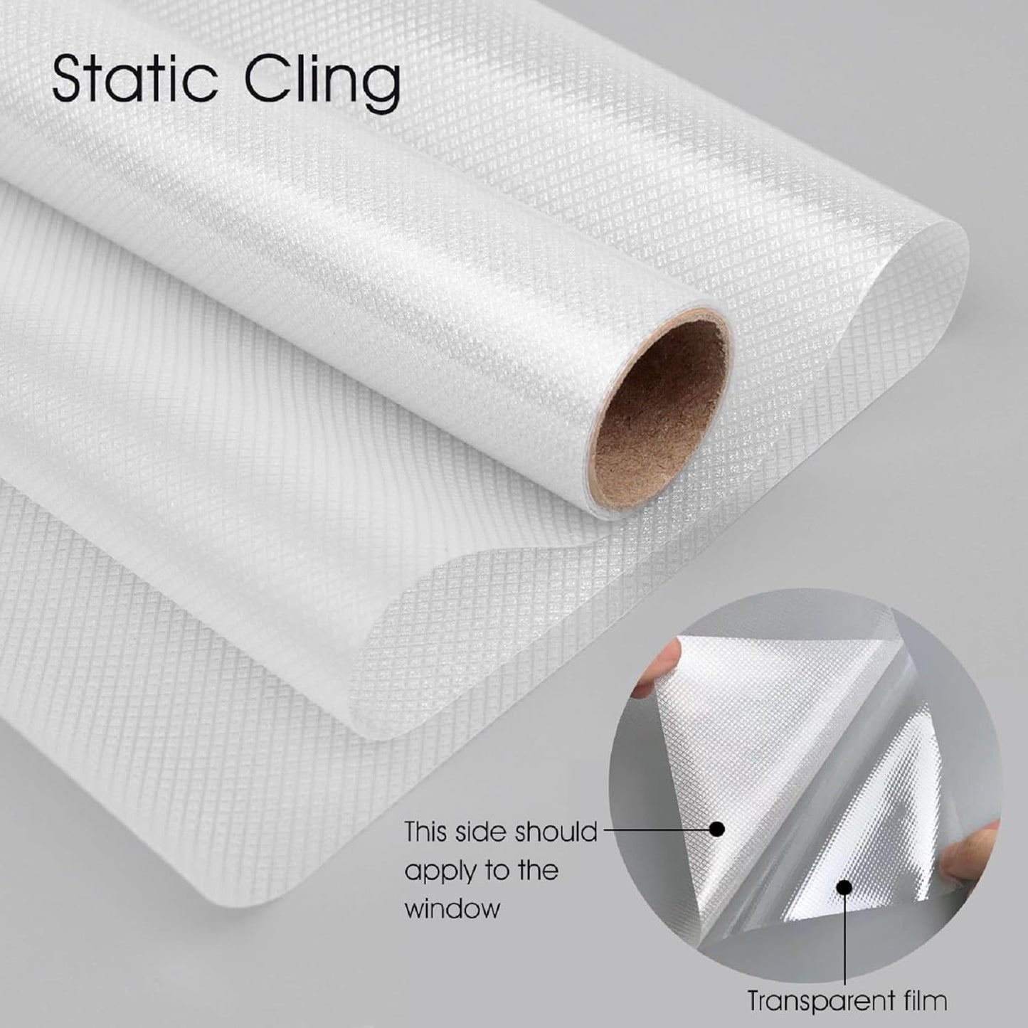 KESPEN Total Blackout Window Film Privacy Static Cling 100% Light Blocking Room Darkening Window Cover Heat Control Anti-UV Glass Sticker Window Tint for Home with Grid Line, 17.5 Inch X 6.5 Feet