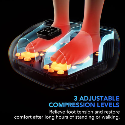 SKG YS100 Foot Massager with Heat and Remote, Upgrade Electric Feet Massager for Plantar Fasciitis Pain Relief, 3 Levels Compression Massage for Neuropathy Plantar Fasciitis, Fits Size 5-13,