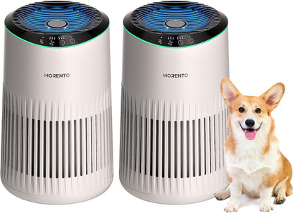 Air Purifiers for Bedroom Home for Smoke Pet Dander Odors 2 Pack Ivory