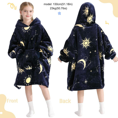 Aemilas Wearable Blanket Hoodie - Warm Sherpa Blanket Sweatshirt as Gifts for Adult Women Mom Men, One Size Fits All
