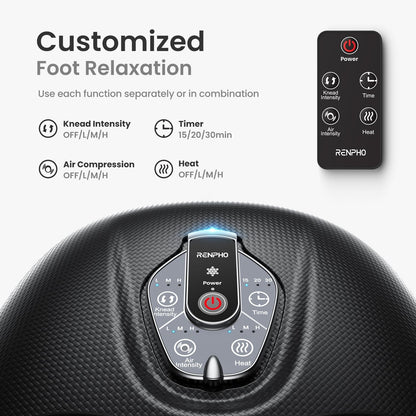 RENPHO Foot Massager Machine with Heat [2026 Upgraded], Birthday Gifts for Women Men Mom Dad, Shiatsu Foot Massager for Plantar Fasciitis, Cordless Control, Self Care Relaxation Gifts, Pink