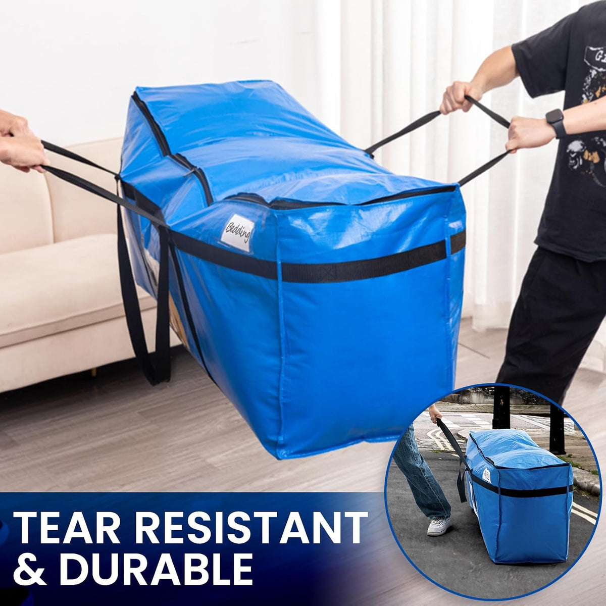 TAILI 69 Gallon Extra Large Storage Bags with Visible Window,Blue