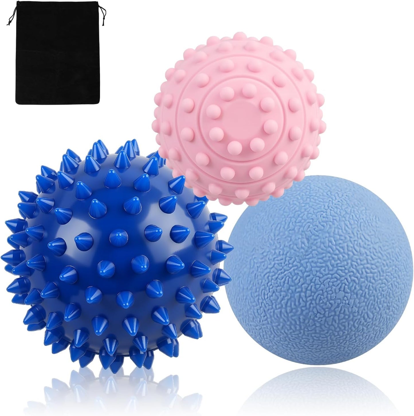 WOVTE Massage Lacrosse Ball for Sore Muscles, Shoulders, Neck, Back, Foot, Body, Deep Tissue, Trigger Point, Muscle Knots, Yoga and Myofascial Release (Blue)