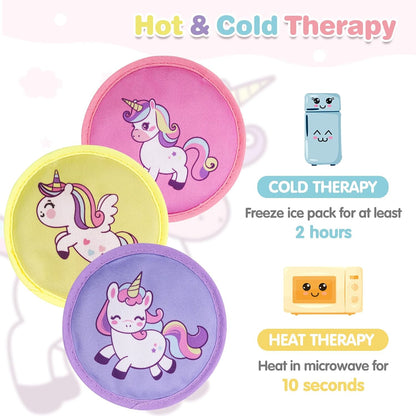 Hilph Kids Ice Packs for Boo Boos - FSA Eligible HSA, 3 Pack Gel Ice Packs for Toddlers & Children Injuries Reusable, Soft Small Hot & Cold Pack for Bumps, Bruises, Fever, Get Well Gifts