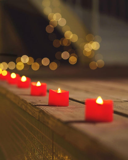 Homemory 24-Pack Flameless LED Tea Lights Candles Battery Operated, 200+Hour Fake Electric Candles TeaLights for Votive, Aniversary, Wedding Centerpiece Table Decor, Funeral, Halloween, Christmas
