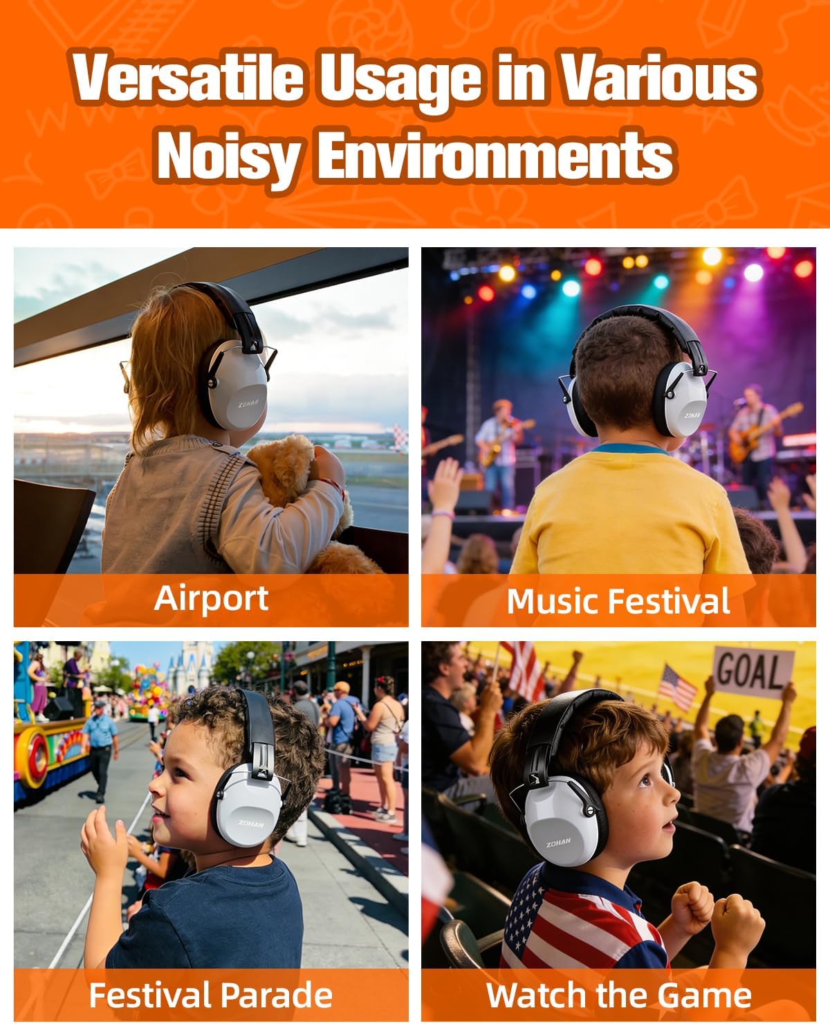ZOHAN 032 Kids Noise Canceling Headphones - 25dB NRR Kids Ear Protection Earmuffs for School, Monster Jam, Fireworks, Travel, Air Show, Concert, Autism - Pink