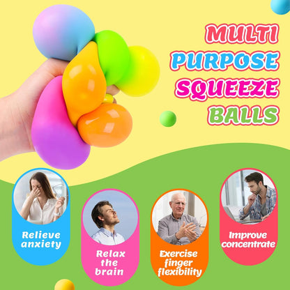 36 Pack Stress Balls, Squishy Balls, Squishy Fidget Stress Relief, Squeeze Ball for Adults Stress Relieve, Prize Box for Friends, Party Favors