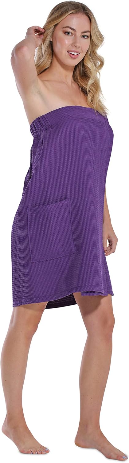 Turquaz Lightweight Knee Length Waffle Robes For Women Spa Bath Waffle