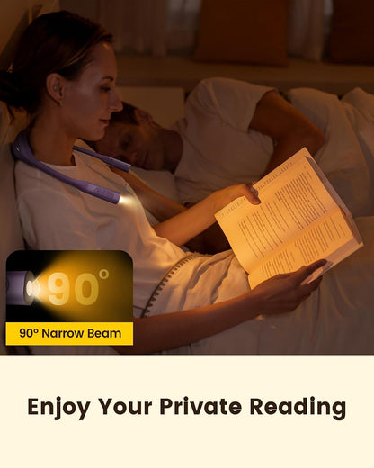 Glocusent Neck Book Light, Rechargeable Neck Lights for Crafts Reading