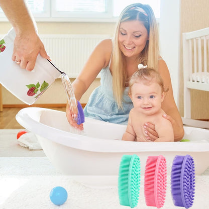 Silicone Body Scrubber Loofah 3 Pack Exfoliating Soft Loofah Shower Brush