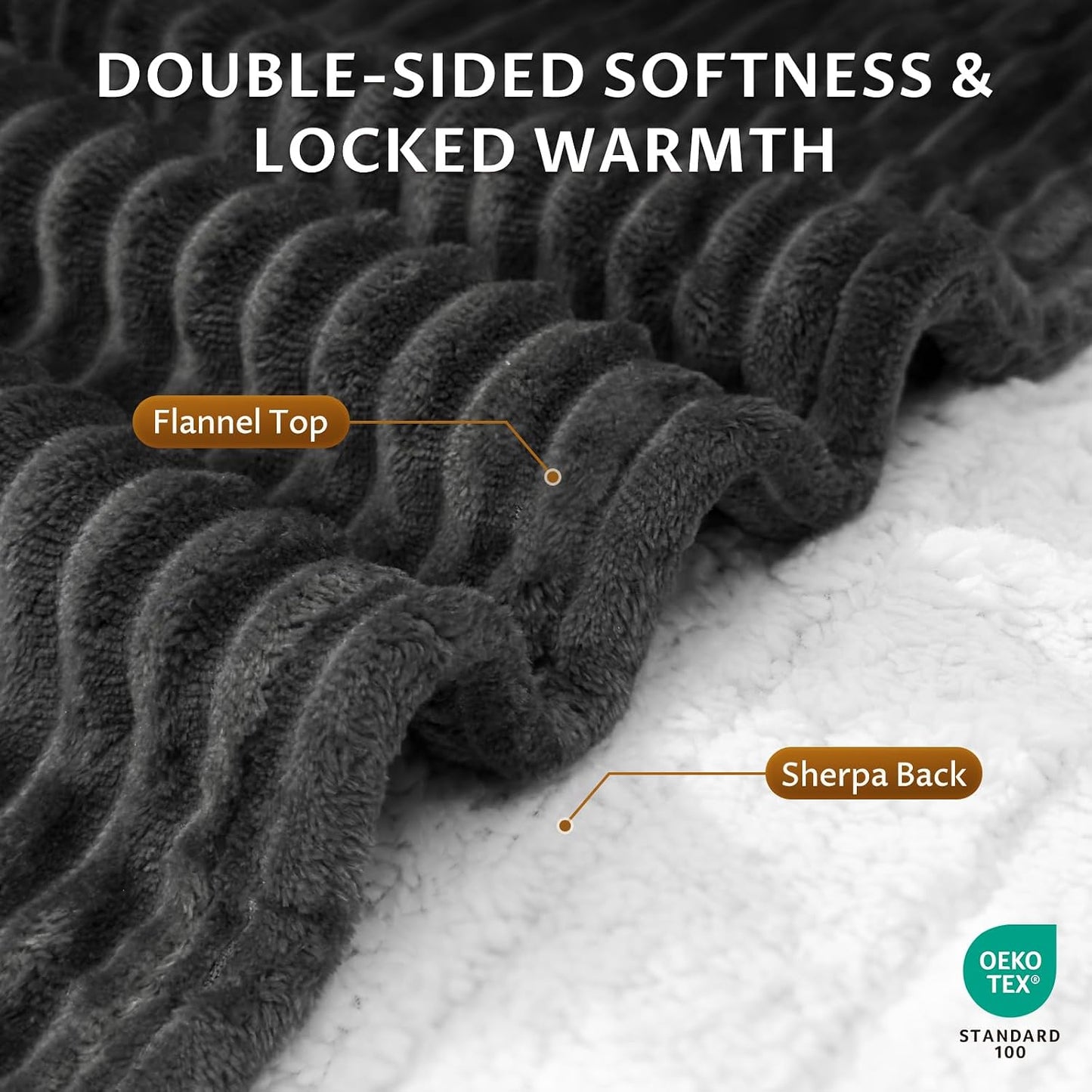 Reaks Electric Heated Throw Blanket, Silky Soft Flannel & Sherpa Heating Blanket Throw with 5 Heat Levels & 3 Hours Auto Off, Warm Gifts for Women Mom Grandma, ETL Certified (50x60 inches, White)