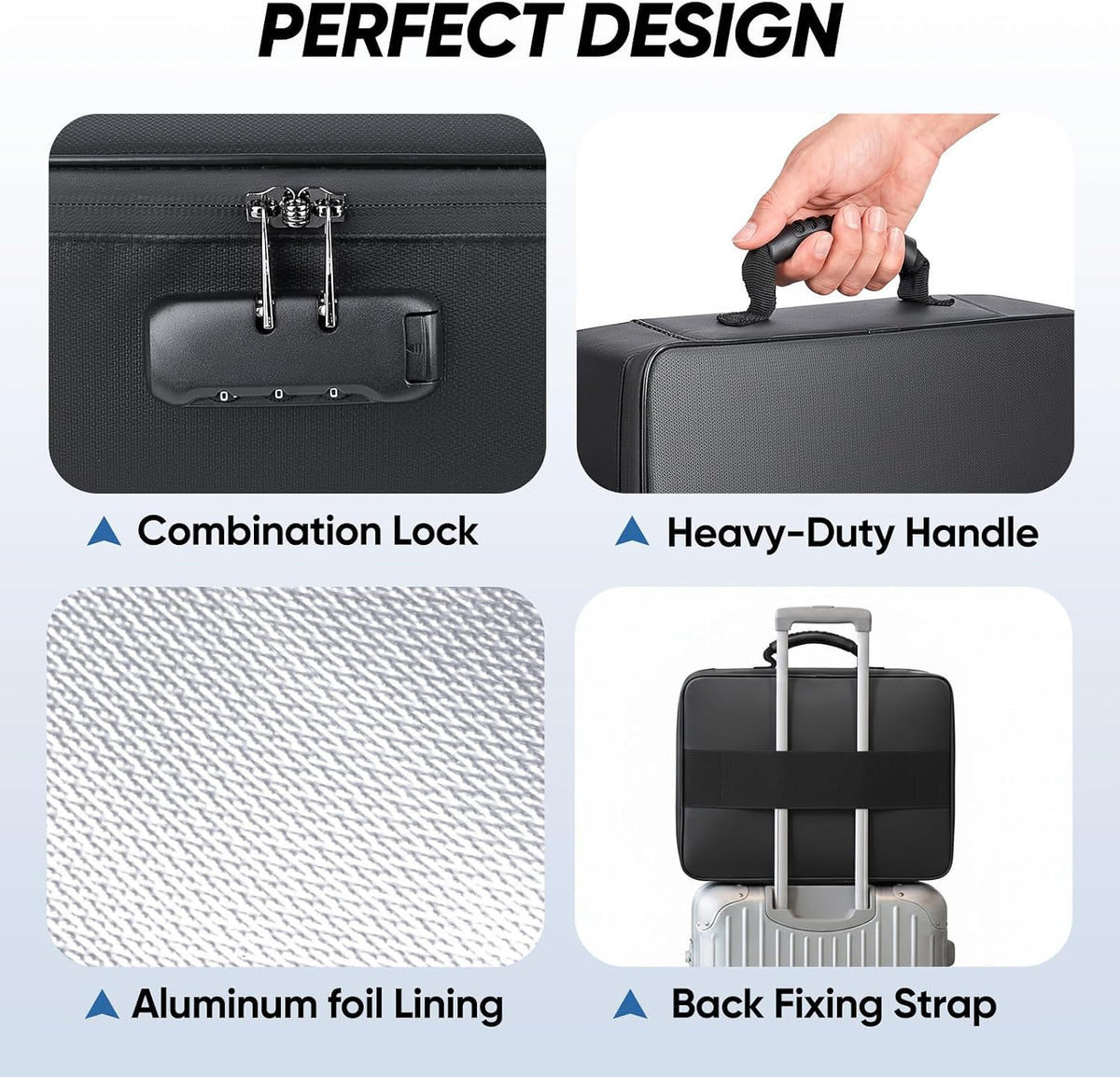 BALEINE Fireproof Document Box with Lock, Waterproof Fire Safe File Bag