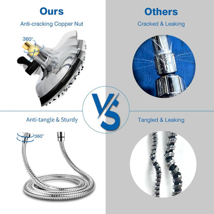 INAVAMZ Shower Head with Handheld High Pressure: Hand Held Shower Head & Rain Shower Head 2-IN-1 Shower Head with 59" Rotatable Stainless Steel Hose, Shower Trim Systems, Sliver 2.5 GPM 15391 Filter