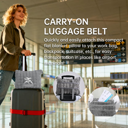 Travel Blanket and Pillow-2-in-1, Ultra-Soft&Compact, Airplane Blanket with Hand Luggage Belt and Backpack Clip,Travelers Accessories Gifts, 61x43 Inches(Pink