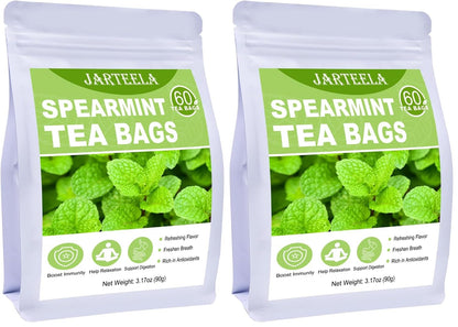 Jarteela Lemon Balm Tea, 1.5g x 60 Count - Natural Melissa Officinalis - Pyramid Herbal Lemon Balm Tea Bags for Digestion - Non-GMO - Caffeine-Free