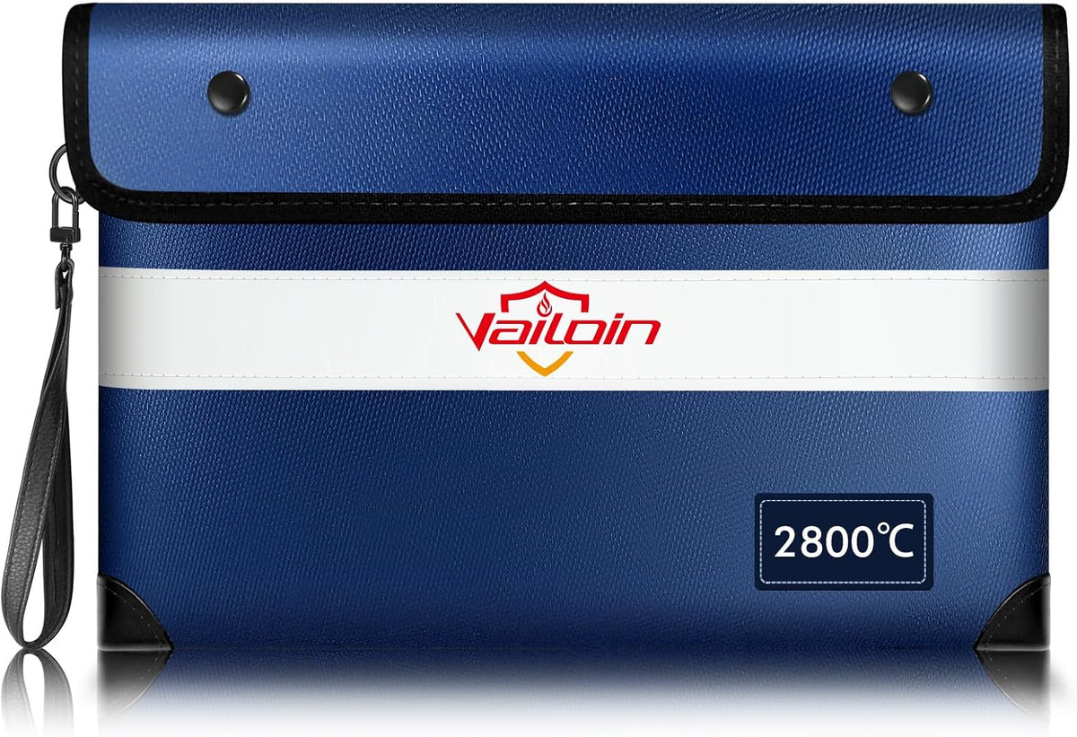 Vailoin 6200°F Fireproof Document Bag, 8 Layers of Heat Insulated Materials