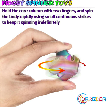 Fidget Spinner Toys Cube Adults Metal Fidgets Cool Stuff Desk Gadgets Office Toy for Teen Boy Small Anxiety Figette Sensory Toy ADHD Tool Fingears Figet Stress Gifts Easter Basket Stuffers Teen Boys