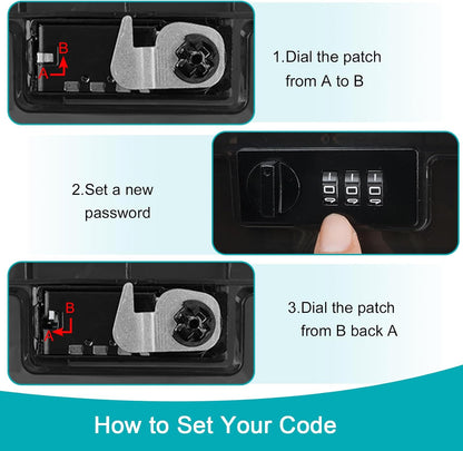Lalifebuss Combination Lock Boxes for Personal Items, Lockable Storage Box for Office Locker/School/Medicine/Snacks/Phone Jail/Electronic/Home (1 Pack/Black)
