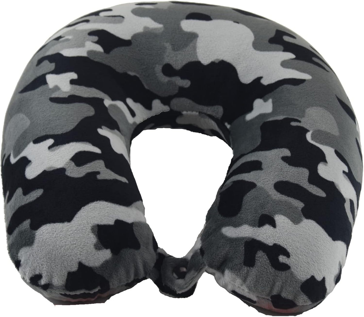 Wolf Essentials Adult Fleece Travel Neck Pillow for Airplane, Charcoal