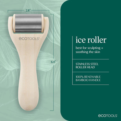 EcoTools Ice Roller, Stainless Steel Cooling Facial Roller & Neck Sculpting Tool, Depuff, Vegan & Cruelty-Free Self-Care Gift for Beginners & Experts, 1 Count