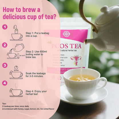 Laicuherb PCOS Spearmint Tea, for Women Hormone Balance & Promote Relaxation and Helps with Hirsutism and Acne, 10 Tea Bags Organic Spearmint Tea for Healthy Ovulation and Fertility