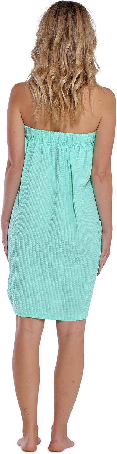 Turquaz Lightweight Knee Length Waffle Robes For Women Spa Bath Waffle