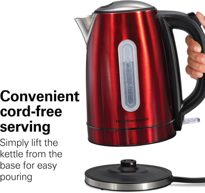 Hamilton Beach 1.7 Liter Electric Tea Kettle, Water Boiler & Heater