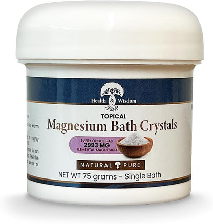 Health and Wisdom Magnesium Bath Crystals - Bath Salts with High Concentration & Enhanced Absorption for Muscle & Joint Relief - Dead Sea Sourced - Unscented - 5.5 lb Bag - Up to 45 Uses