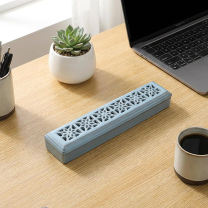 CEREMONY Incense Holder for Sticks, Ceramic Insence-Stick Holder Ash Catcher, Incense Holder Timkburner for Meditation Yoga Spa Room Incense Holder (Lever Brown)