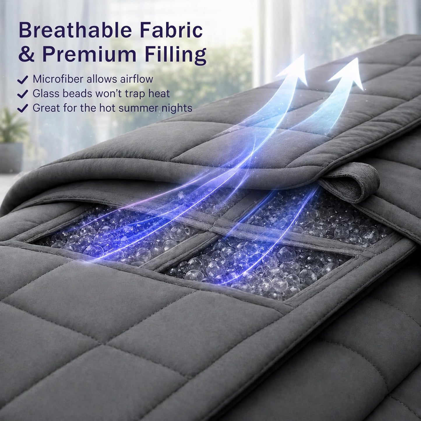 Weighted Lap Blanket for Adults 5lbs, 24"x29" Cooling Heavy Throw Blanket, Portable Travel Weighted Blankets, Soft Small Blankets Gift for Sleeping, Navy Blue
