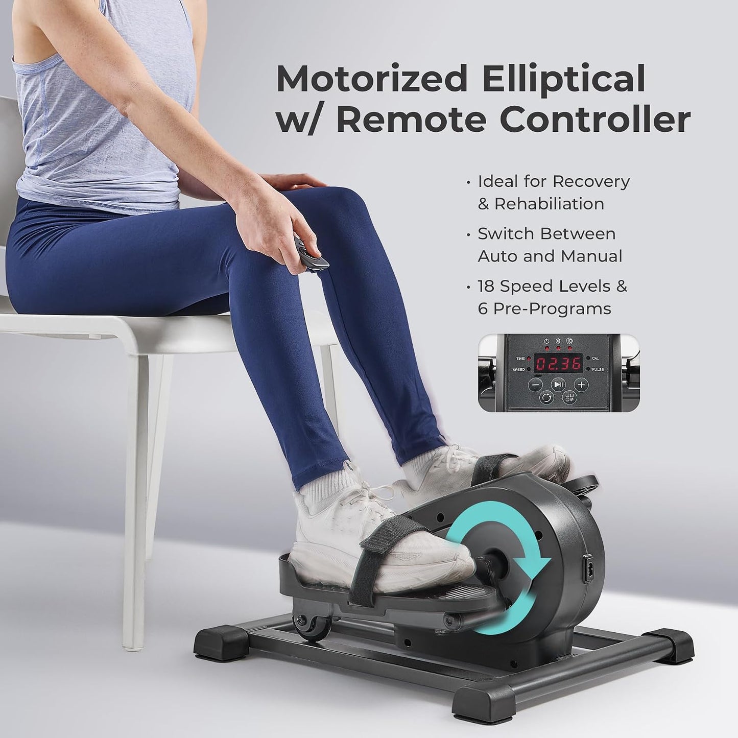 Sunny Health & Fitness Under Desk Pedal Elliptical Machine Leg Exerciser