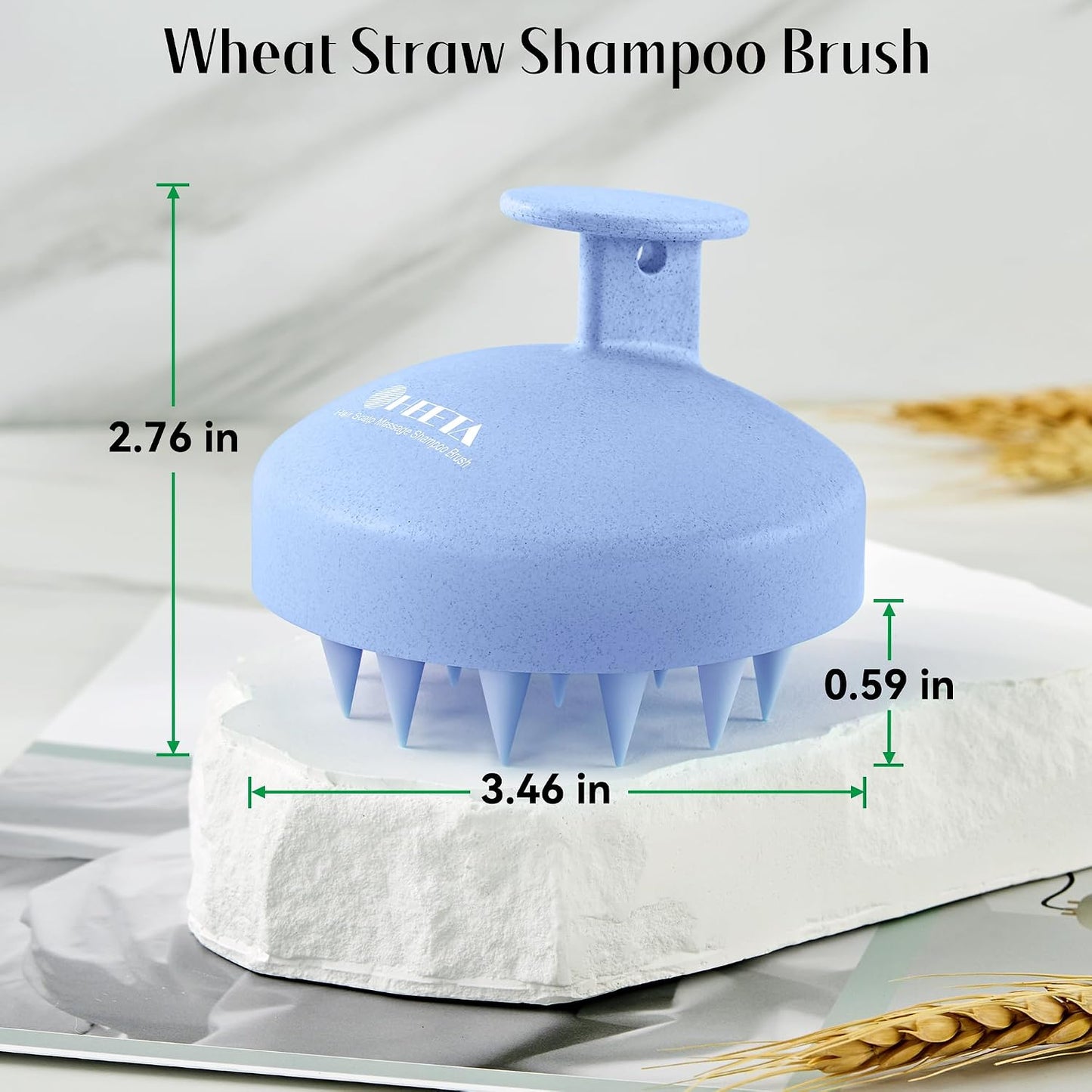 HEETA Scalp Scrubber Shampoo Brush, Scalp Massager Tool for Hair Growth, Soft Silicone Bristles for Dandruff Removal Wet Dry Use Women Men Kids Pet, Fit All Hair Types Care, Green