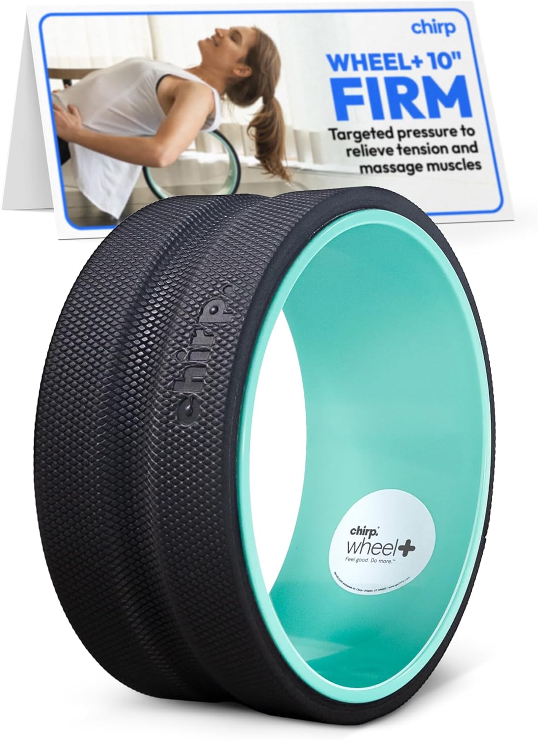 Chirp Wheel Foam Roller - Targeted Back & Neck Pain Relief, Muscle Massage, Trigger Point Therapy, High-Density Foam Tool for Physical Therapy, Stretching & Exercise, 500lbs Capacity, 12-Inch Mint