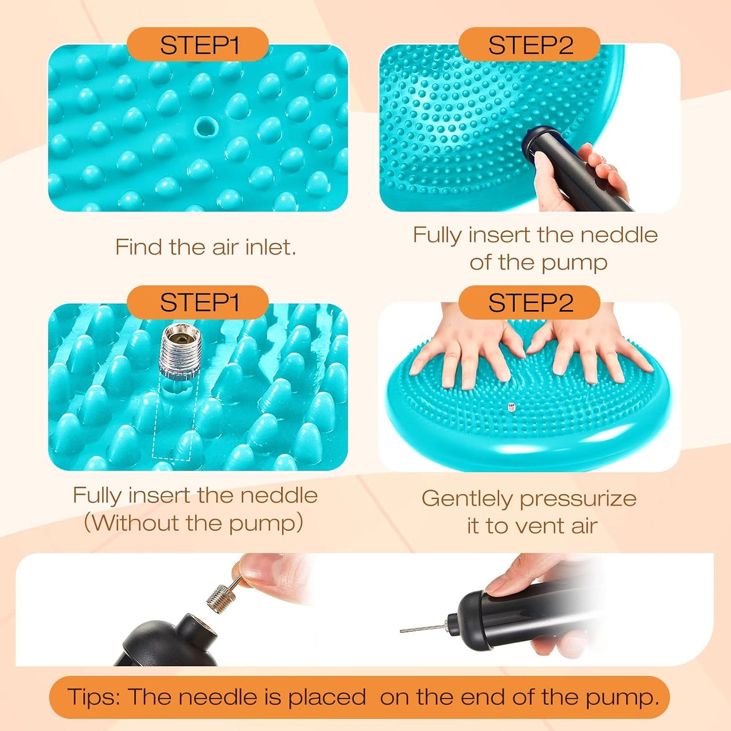 Amylove 6 Pcs Wiggle Seat Inflated Wobble Cushion for Sensory Kid 13 Inch Balance Disc Kids Flexible Seating Exercise Sensory Pad Chair Cushion for Classroom Office School (Bright)