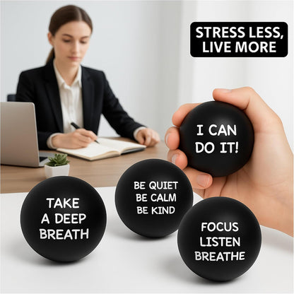 Ceenna 4 Pcs Motivational Balls for Adults Anxiety Relief, Black