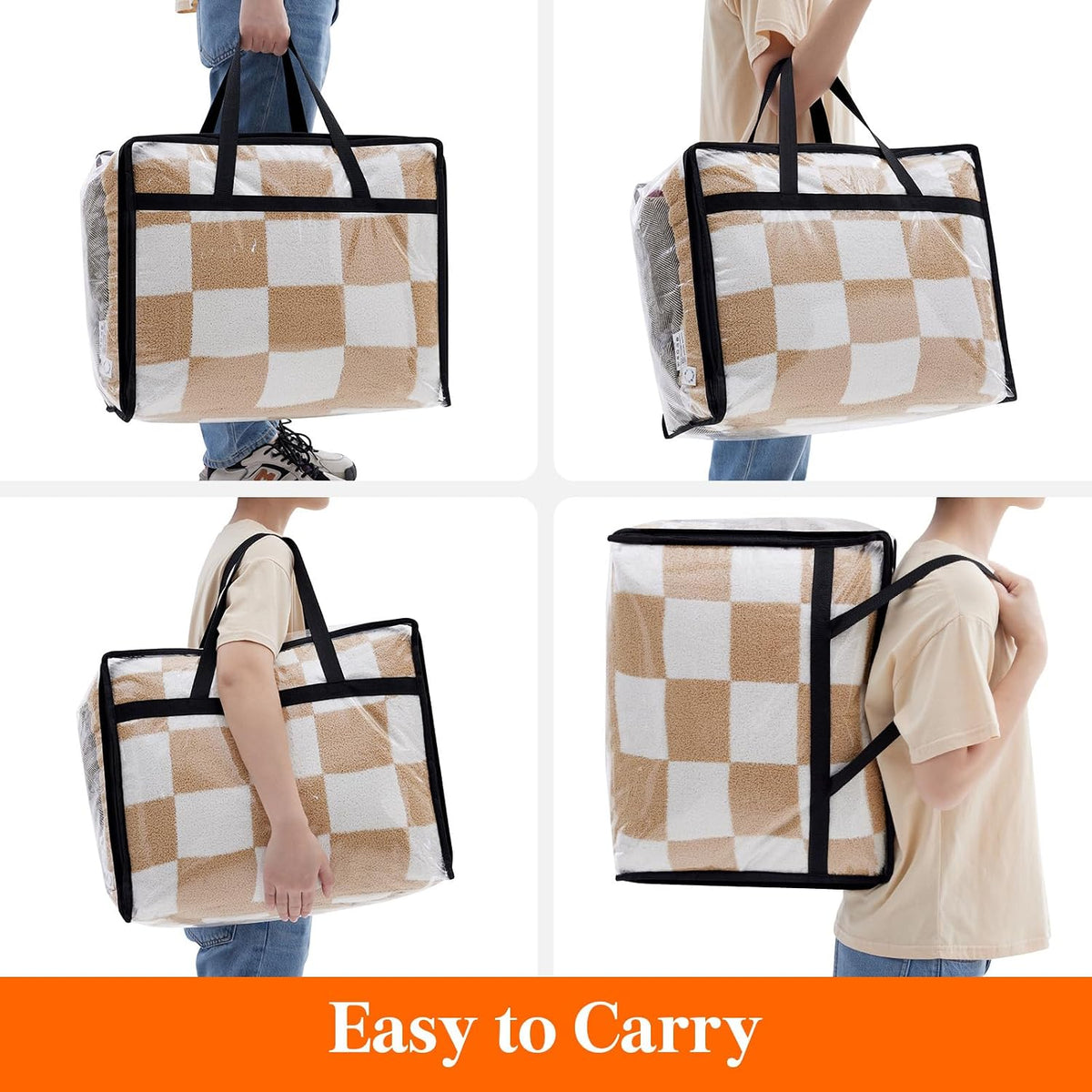 Lifewit 45L Clear Clothes Storage Bags,Plastic Foldable Blanket Storage Bag
