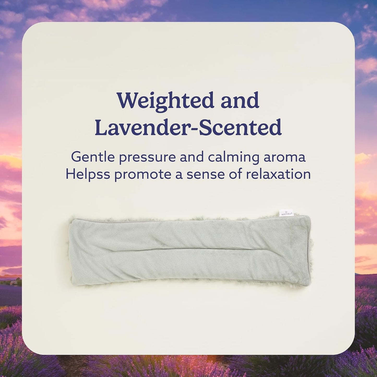 warmies Microwavable Neck & Shoulder Wrap - Weighted Neck Wrap - Microwavable Heat Pack for Shoulders - Chillable Heating Pad with Lavender for Aches & Pain - Marshmallow Gray, 19 x 5 x 3 in, 2 lb