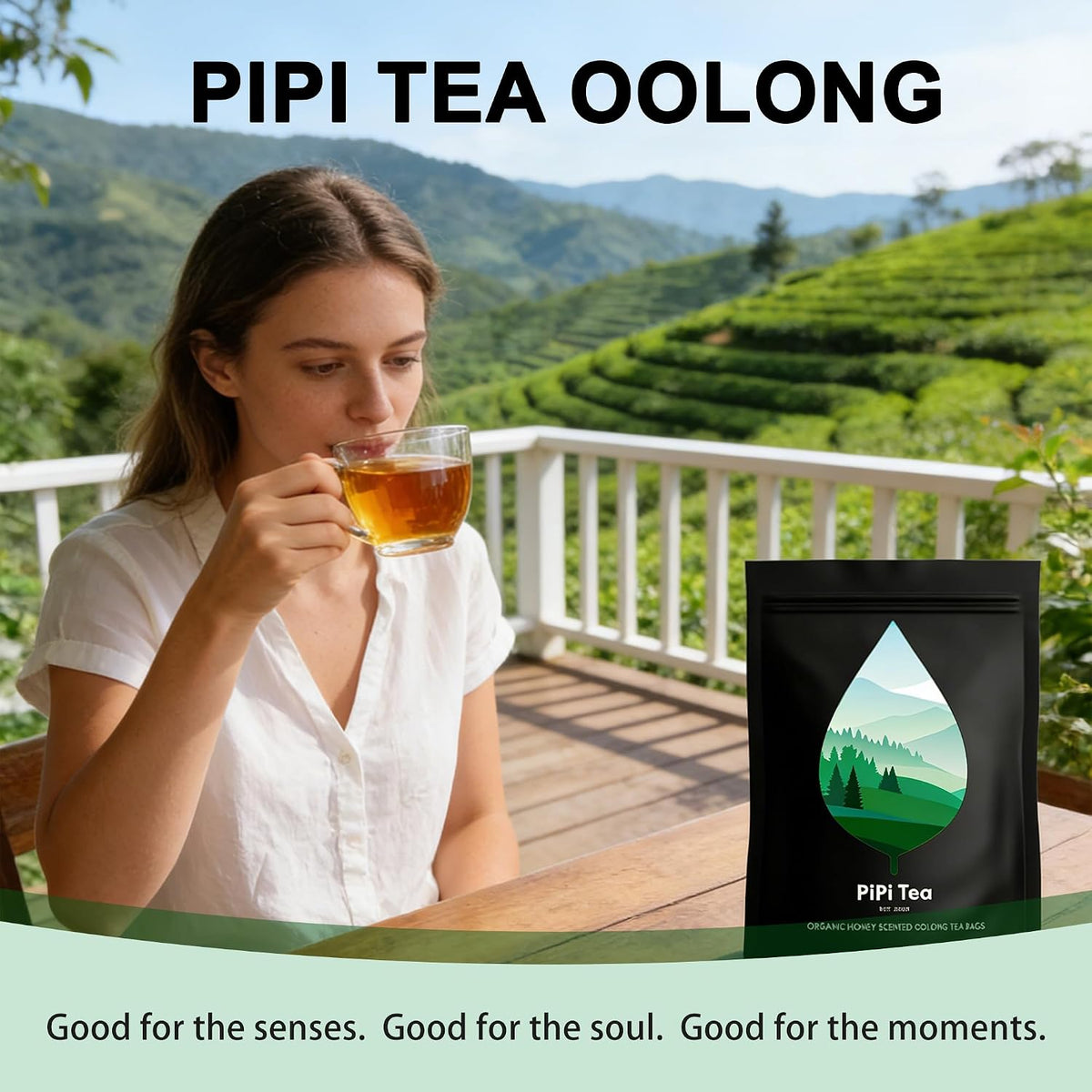Pipi Tea Oolong Whole Leaf Tea Bags, 20 Count