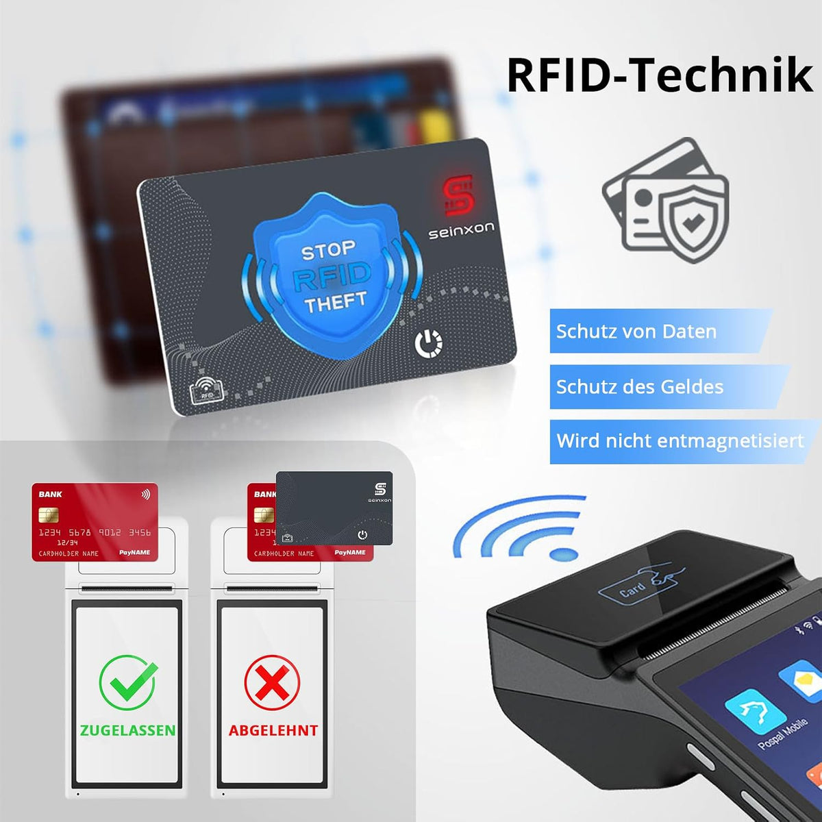 SEINXON Wallet Tracker (iOS Only) IP68 Thin Item Finder Card Luggage Located Bluetooth Works with Apple Find My APP & Network - Magnetic Charger (Slim)