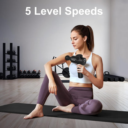 Mebak 7 Massage Gun, Massage Gun Deep Tissue for Pain Relief, Muscle Massager for Home, Office & Gym, 5 Speed Levels