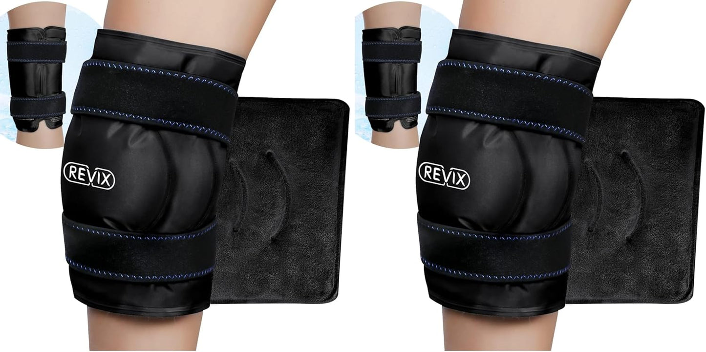 REVIX 19" Extra Large Knee Ice Pack Wrap Around Entire Knee, Reusable Gel Cold Pack for Discomfort and Post-Workout Fatigue, Cold Compress, Enhance Comfort and Recovery
