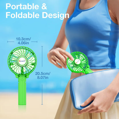VersionTECH. Portable Handheld Fan, Powerful+Durable+180° Foldable, Mini Hand Fans with USB Rechargeable Battery Operated Cooling Accessories for Personal Use, Travel, Office Black