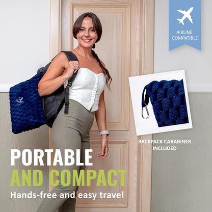 BOACAY Packable Travel Blanket for Airplane, Car - Compact Office Blanket - Portable Pillow for Adults, Kids with Case, Luggage Sleeve, Backpack Clip