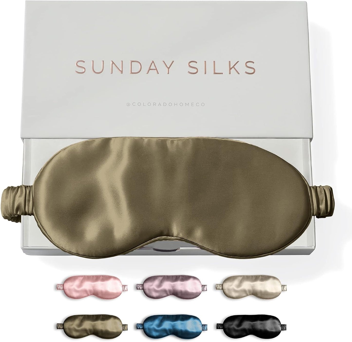 SUNDAYSILKS™ | Adjustable Silk Sleep Mask for Side Sleeper | Cloud-Like Comfort, Weighted for Deep Sleep | Soft Sleep Face Mask for Women & Men, Full Blackout, Cooling Silk Eye Mask for Sleeping