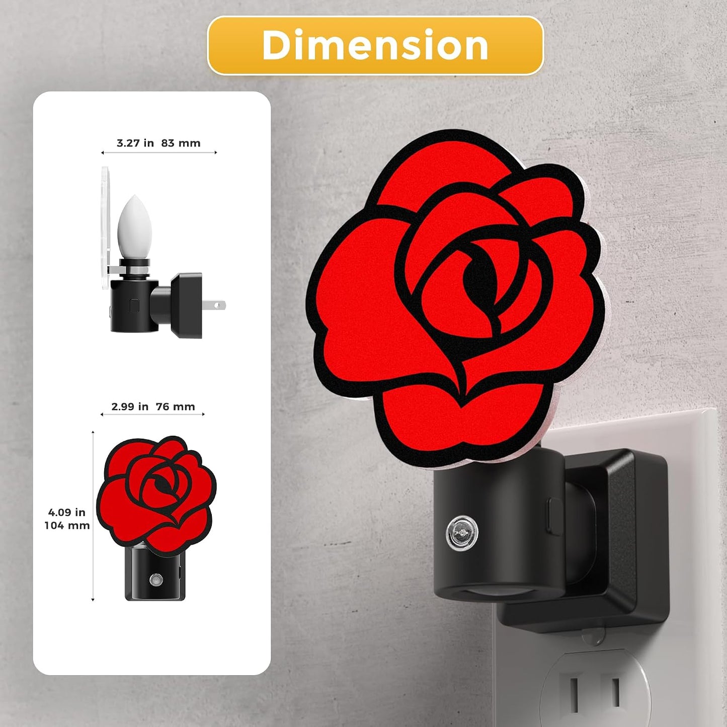 L LOHAS LED Night Lights Plug into wall, Amber Night Light with Adjustable Brightness, Plug in NightLight with Auto Light Sensor, Wall Sconce-Style Design Night Light for Bathroom,Hallway, 2 Pack